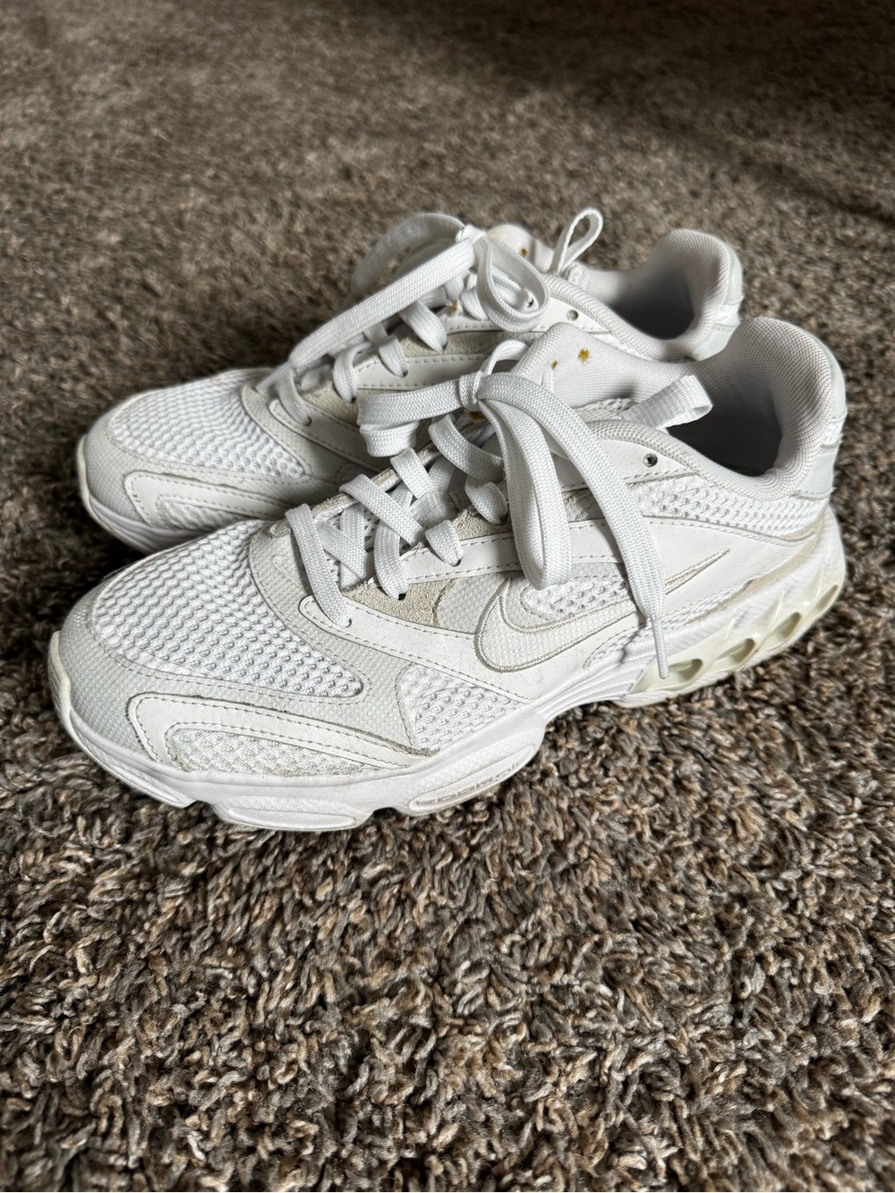 Nike Women’s All-White Mesh & Leather Athletic Sneakers